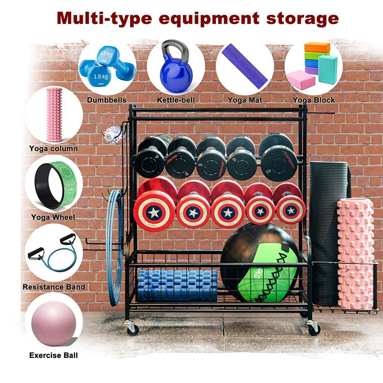 Rak Dumbbell Logam Multi-Tier sing bisa dicopot