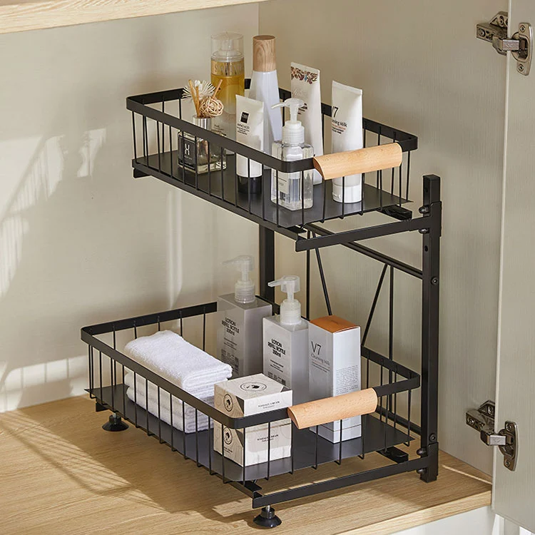Metal Pull-Out Cutlery Organizer kanggo Kabinet
