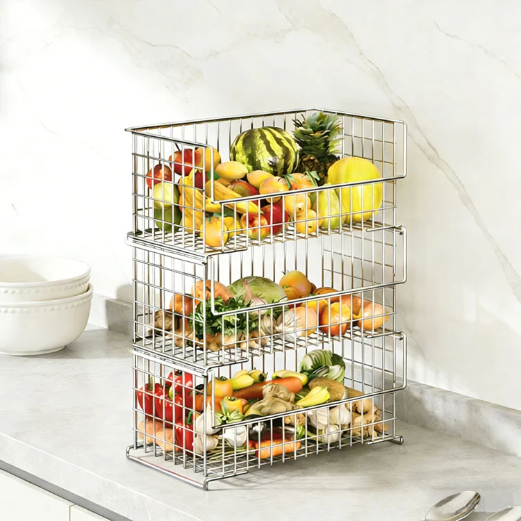 Stainless Steel Wall-dipasang Countertop Dual-tujuan Storage Rack
